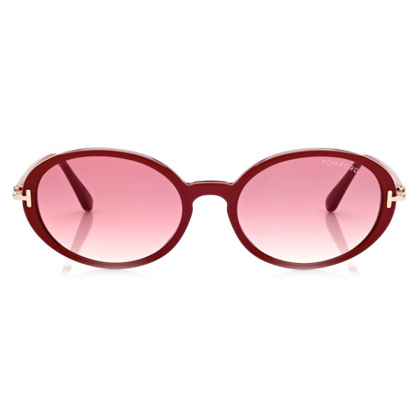 Tom Ford - Raquel Sunglasses - Oval Sunglasses - Shiny Red Burgundy - FT0922 - Sunglasses - Tom Ford Eyewear