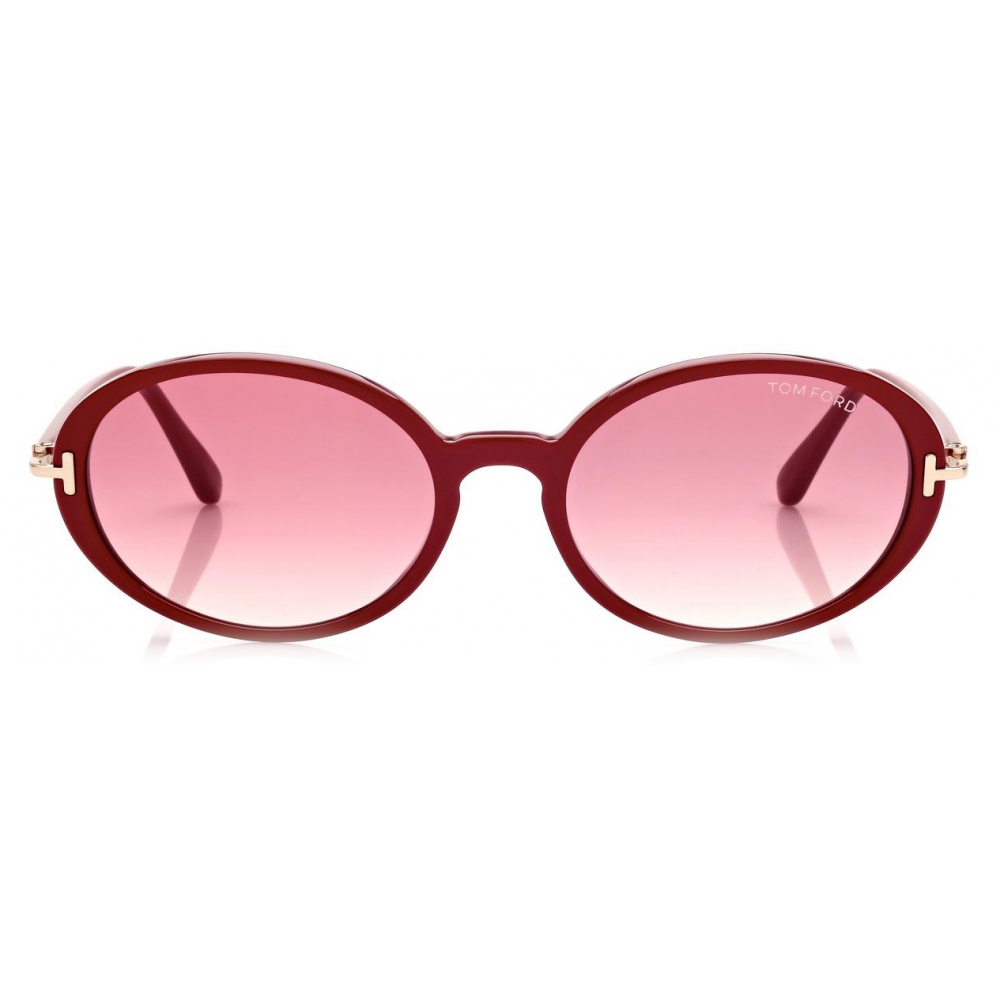 Tom Ford - Raquel Sunglasses - Oval Sunglasses - Shiny Red