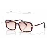 Tom Ford - Bonham Sunglasses - Occhiali da Sole Squadrati - Havana Scuro - FT0923 - Occhiali da Sole - Tom Ford Eyewear