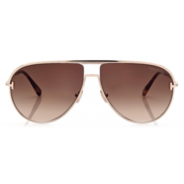 Tom Ford - Theo Sunglasses - Occhiali da Sole Pilota - Oro Rosa - FT0924 - Occhiali da Sole - Tom Ford Eyewear