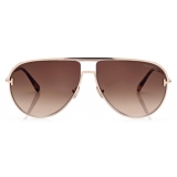 Tom Ford - Theo Sunglasses - Occhiali da Sole Pilota - Oro Rosa - FT0924 - Occhiali da Sole - Tom Ford Eyewear