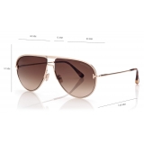 Tom Ford - Theo Sunglasses - Occhiali da Sole Pilota - Oro Rosa - FT0924 - Occhiali da Sole - Tom Ford Eyewear