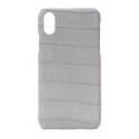 2 ME Style - Case Croco Gris Clair - iPhone X / XS - Crocodile Leather Cover