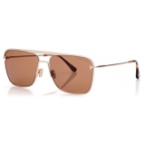 Tom Ford - Nolan Sunglasses - Navigator - Oro Rosa Marrone - FT0925 - Occhiali da Sole - Tom Ford Eyewear