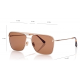 Tom Ford - Nolan Sunglasses - Navigator - Oro Rosa Marrone - FT0925 - Occhiali da Sole - Tom Ford Eyewear