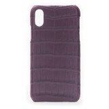 2 ME Style - Case Croco Bordeaux - iPhone X / XS - Crocodile Leather Cover