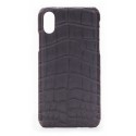 2 ME Style - Case Croco Marron - iPhone X / XS - Crocodile Leather Cover