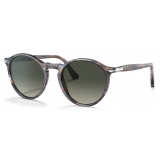 Persol - PO3285S - Striped Blue / Gradient Grey - Sunglasses - Persol Eyewear