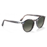Persol - PO3285S - Striped Blue / Gradient Grey - Sunglasses - Persol Eyewear