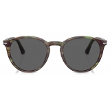 Persol - PO3152S - Striped Green / Dark Grey - Sunglasses - Persol Eyewear