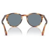 Persol - PO3152S - Brown Striped Yellow / Light Blue - Sunglasses - Persol Eyewear