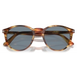 Persol - PO3152S - Brown Striped Yellow / Light Blue - Sunglasses - Persol Eyewear