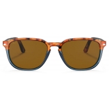 Persol - PO3019S - Brown Tortoise - Opal Blue / Brown - Sunglasses - Persol Eyewear