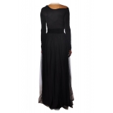 Elisabetta Franchi - Dress with Tulle Detail - Black - Dress - Made in Italy - Luxury Exclusive Collection