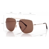 Tom Ford - Liam Sunglasses - Occhiali da Sole Navigator - Oro Rosa Rovex - FT0927 - Occhiali da Sole - Tom Ford Eyewear