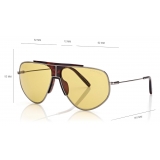 Tom Ford - Addison Sunglasses - Occhiali da Sole Pilota - Rutenio Marrone - FT0928 - Occhiali da Sole - Tom Ford Eyewear