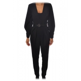 Elisabetta Franchi - Suit with Belt Detail - Black - Dress - Made in Italy - Luxury Exclusive Collection