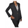 Elisabetta Franchi - Screwed Model Jacket with Logo Detail - Black - Jacket - Made in Italy - Luxury Exclusive Collection