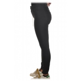 Elisabetta Franchi - Pantalone con Dettaglio Catena Oro - Nero - Pantaloni - Made in Italy - Luxury Exclusive Collection