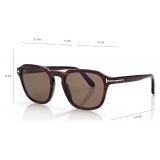 Tom Ford - Avery Sunglasses - Occhiali da Sole Rotondi - Havana Scuro - FT0931 - Occhiali da Sole - Tom Ford Eyewear