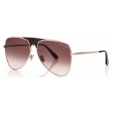 Tom Ford - Ethan Sunglasses - Occhiali da Sole Pilota - Oro Rosa - FT0935 - Occhiali da Sole - Tom Ford Eyewear