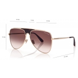 Tom Ford - Ethan Sunglasses - Occhiali da Sole Pilota - Oro Rosa - FT0935 - Occhiali da Sole - Tom Ford Eyewear