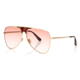 Tom Ford - Ethan - Occhiali da Sole Pilota - Oro Profondo Lucido - FT0935 - Occhiali da Sole - Tom Ford Eyewear