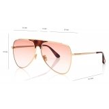 Tom Ford - Ethan - Occhiali da Sole Pilota - Oro Profondo Lucido - FT0935 - Occhiali da Sole - Tom Ford Eyewear