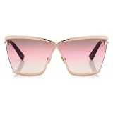 Tom Ford - Elle Sunglasses - Occhiali da Sole Squadrati - Oro Rosa - FT0936 - Occhiali da Sole - Tom Ford Eyewear