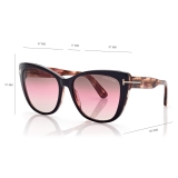 Tom Ford - Nora - Occhiali da Sole Cat-Eye - Nero Havana Scuro - FT0937 - Occhiali da Sole - Tom Ford Eyewear