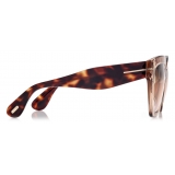 Tom Ford - Phoebe - Square Sunglasses - Shiny Light Brown Gradient Smoke - FT0939 - Sunglasses - Tom Ford Eyewear