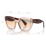 Tom Ford - Phoebe - Square Sunglasses - Shiny Light Brown Gradient Smoke - FT0939 - Sunglasses - Tom Ford Eyewear