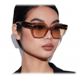 Tom Ford - Phoebe - Square Sunglasses - Shiny Light Brown Gradient Smoke - FT0939 - Sunglasses - Tom Ford Eyewear