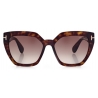 Tom Ford - Phoebe - Occhiali da Sole Squadrati - Havana Scuro - FT0939 - Occhiali da Sole - Tom Ford Eyewear