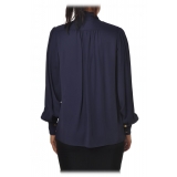 Elisabetta Franchi - Shirt with Sash - Blue - Shirt - Made in Italy - Luxury Exclusive Collection