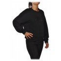 Elisabetta Franchi - Sweatshirt with Rubberized Logo - Black - Sweatshirt - Made in Italy - Luxury Exclusive Collection