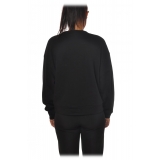 Elisabetta Franchi - Sweatshirt with Rubberized Logo - Black - Sweatshirt - Made in Italy - Luxury Exclusive Collection