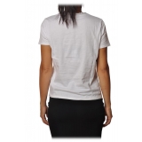 Elisabetta Franchi - T-Shirt con Logo Ricamato - Bianco - T-Shirt - Made in Italy - Luxury Exclusive Collection