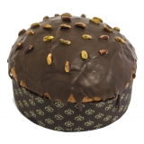 Vincente Delicacies - Panettone with Candied Strawberry - Extra Dark Chocolate - Pistachios - Bouquet - Hand Wrapped Artisan
