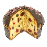 Vincente Delicacies - Panettone with Candied Cherry and Flakes of "Modica PGI Chocolate" - Cirasae - Hand Wrapped Artisan