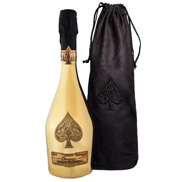 Armand de Brignac Champagne - Brut Gold - Velvet Bag - Pinot Noir - Luxury Limited Edition - 750 ml
