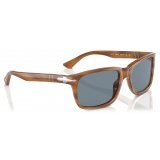 Persol - PO3048S - Striped Brown / Light Blue - Sunglasses - Persol Eyewear