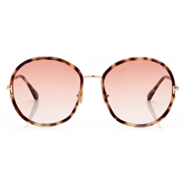 Tom Ford - Hunter Sunglasses - Round  - Blonde Havana Gradient Bordeaux - FT0946 - Sunglasses - Tom Ford Eyewear