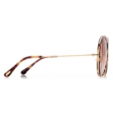 Tom Ford - Hunter  - Occhiali da Sole Rotondi - Havana Bionda Bordeaux - FT0946 - Occhiali da Sole - Tom Ford Eyewear