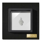 NESS1 - Pocket Coffin Collana Oro Bianco 18kt e Diamanti - Time Collection - Collana Artigianale - Alta Qualità Luxury