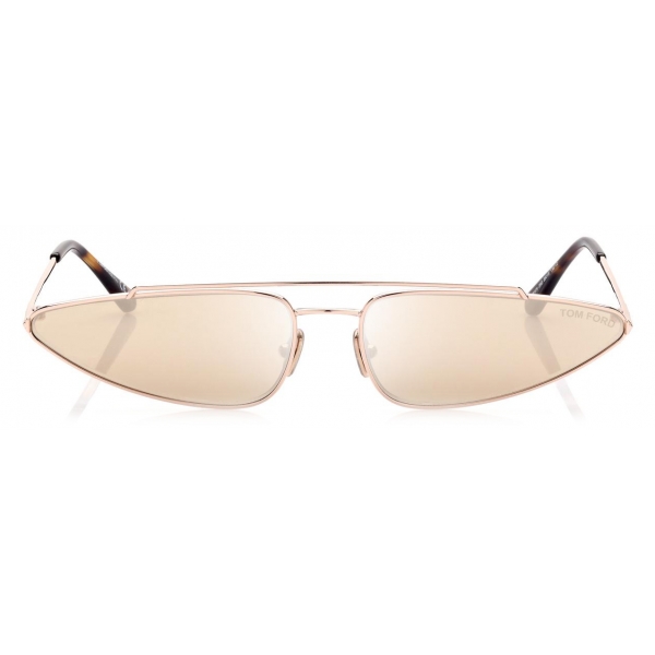 Tom Ford - Cam Sunglasses - Occhiali Cat-Eye - Oro Rosa Marrone - FT0979 - Occhiali da Sole - Tom Ford Eyewear
