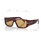Tom Ford - Andres Sunglasses - Occhiali Rettangolari - Havana Scuro - FT0986 - Occhiali da Sole - Tom Ford Eyewear