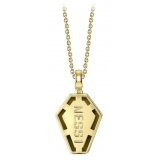 NESS1 - Pocket Coffin Necklace 18kt Yellow Gold and Diamonds - Time Collection - Handcrafted Necklace - High Quality Luxury