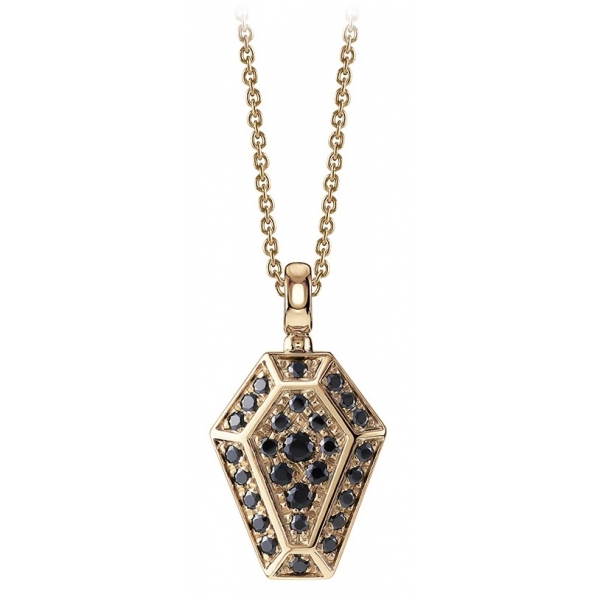 NESS1 - Pocket Coffin Collana Oro Rosa 18kt e Diamanti - Time Collection - Collana Artigianale - Alta Qualità Luxury