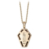 NESS1 - Pocket Coffin Necklace 18kt Rose Gold and Diamonds - Time Collection - Handcrafted Necklace - High Quality Luxury